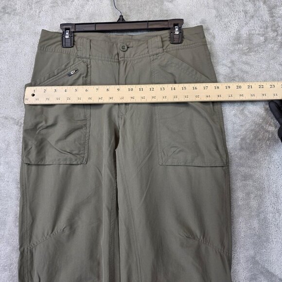 REI Hiking Pants Womens Size 10 Green UPF 50+ Quick Dry Zip Ankle Drawcord Nylon - Picture 5 of 12